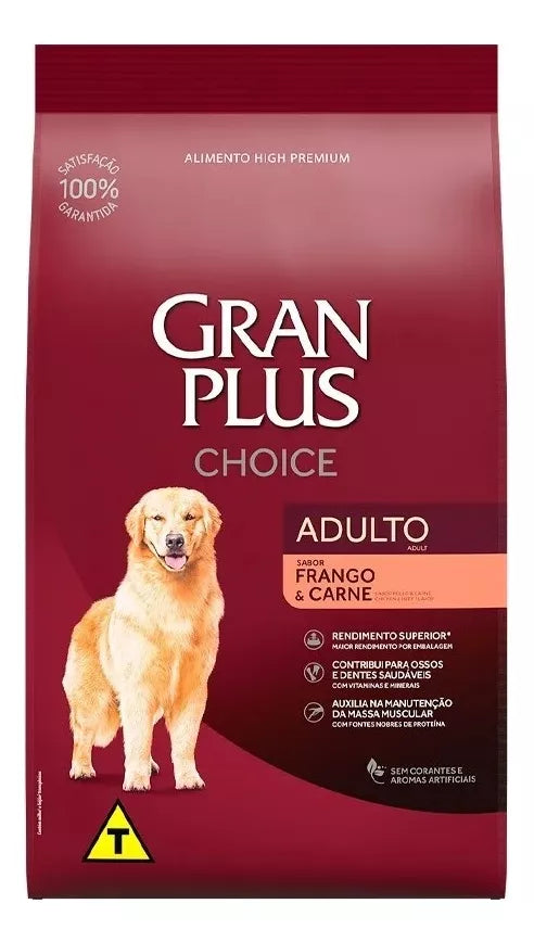 Ração GranPlus Choice Cães Adultos Todas as Raças 15kg | High Premium