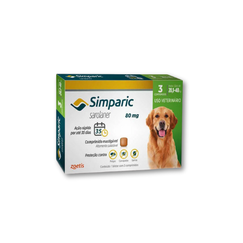 Antipulgas Simparic Zoetis | 80mg  3UN