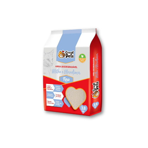Areia Higenica Biodegradavel Great Pets | Fina 3,8kg