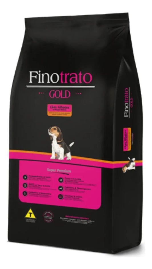 Ração FinoTrato Gold  15 Kg | Super premium Filhotes Raças Medias